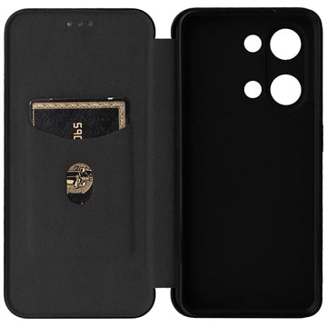 OnePlus Ace 2V/Nord 3 Flip Cover - Karbonfiber - Sort