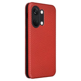 OnePlus Ace 2V/Nord 3 Flip Cover - Karbonfiber - Brun