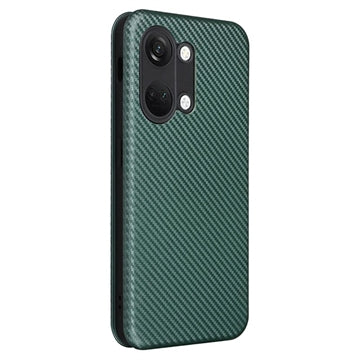 OnePlus Ace 2V/Nord 3 Flip Cover - Karbonfiber - Grøn