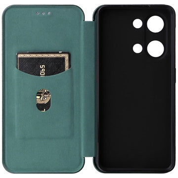 OnePlus Ace 2V/Nord 3 Flip Cover - Karbonfiber - Grøn