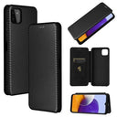 Samsung Galaxy A22 5G, Galaxy F42 5G Flip Cover - Karbonfiber - Sort