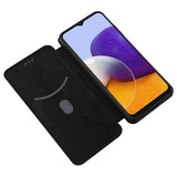 Samsung Galaxy A22 5G, Galaxy F42 5G Flip Cover - Karbonfiber - Sort