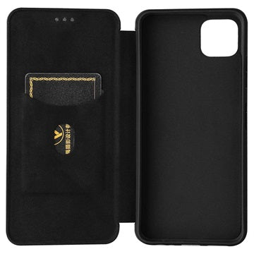 Samsung Galaxy A22 5G, Galaxy F42 5G Flip Cover - Karbonfiber - Sort