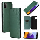 Samsung Galaxy A22 5G, Galaxy F42 5G Flip Cover - Karbonfiber - Grøn