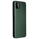 Samsung Galaxy A22 5G, Galaxy F42 5G Flip Cover - Karbonfiber - Grøn