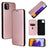 Samsung Galaxy A22 5G, Galaxy F42 5G Flip Cover - Karbonfiber - Rødguld