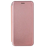 Samsung Galaxy A22 5G, Galaxy F42 5G Flip Cover - Karbonfiber - Rødguld