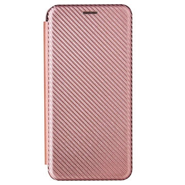 Samsung Galaxy A22 5G, Galaxy F42 5G Flip Cover - Karbonfiber - Rødguld