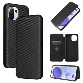 Xiaomi Mi 11 Lite 5G Flip Cover - Kulfiber - Sort