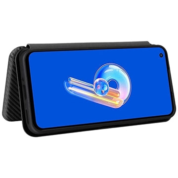 Asus Zenfone 9 Flip Cover - Karbonfiber - Sort