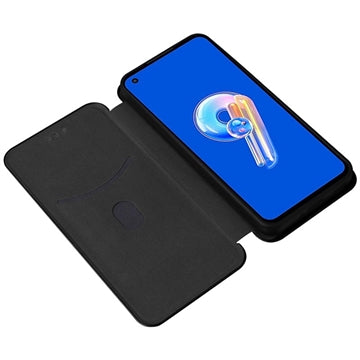 Asus Zenfone 9 Flip Cover - Karbonfiber - Sort