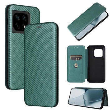 OnePlus 10 Pro Flip Cover - Karbonfiber - Grøn