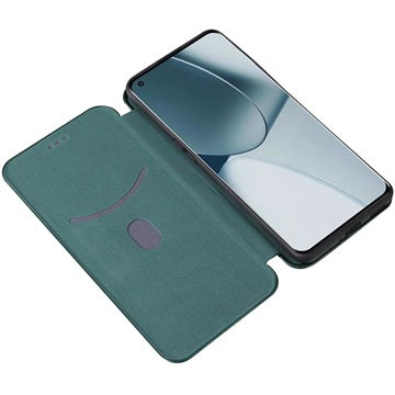 OnePlus 10 Pro Flip Cover - Karbonfiber - Grøn