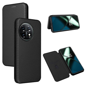 OnePlus 11 Flip Cover - Karbonfiber - Sort