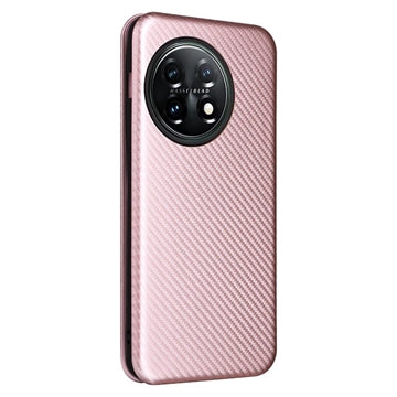 OnePlus 11 Flip Cover - Karbonfiber - Rødguld