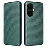 OnePlus Nord CE 3 Lite/N30 Flip Cover - Karbonfiber - Grøn