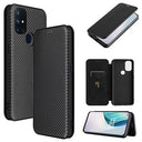 OnePlus Nord N10 5G Flip Cover - Karbonfiber - Sort