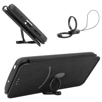 OnePlus Nord N10 5G Flip Cover - Karbonfiber - Sort