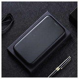 OnePlus Nord N10 5G Flip Cover - Karbonfiber - Sort