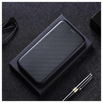 OnePlus Nord N10 5G Flip Cover - Karbonfiber - Sort
