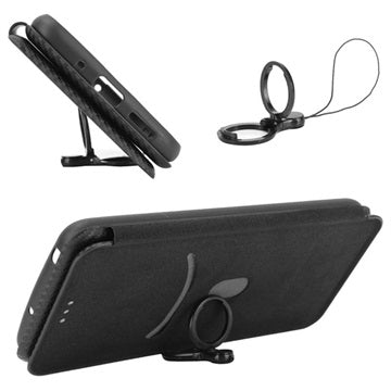 OnePlus Nord N100 Flip Cover - Karbonfiber - Sort