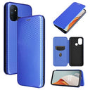 OnePlus Nord N100 Flip Cover - Karbonfiber - Blå
