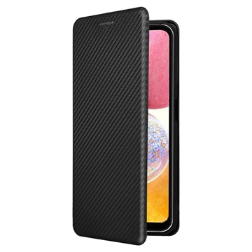 Samsung Galaxy A14/A14 5G Flip Cover - Karbonfiber - Sort