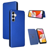 Samsung Galaxy A14/A14 5G Flip Cover - Karbonfiber - Blå