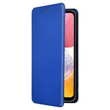 Samsung Galaxy A14/A14 5G Flip Cover - Karbonfiber - Blå