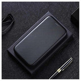 Samsung Galaxy A22 4G Flip Cover - Karbonfiber - Sort