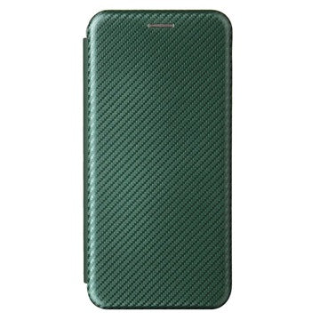 Samsung Galaxy A22 4G Flip Cover - Karbonfiber - Grøn