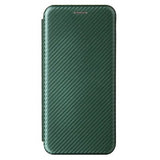 Samsung Galaxy A22 4G Flip Cover - Karbonfiber - Grøn