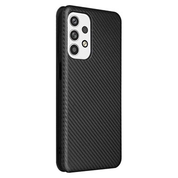 Samsung Galaxy A23 Flip Cover - Karbonfiber - Sort