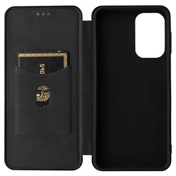 Samsung Galaxy A23 Flip Cover - Karbonfiber - Sort