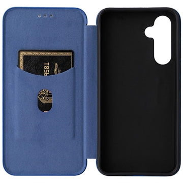 Samsung Galaxy A34 5G Flip Cover - Karbonfiber - Blå