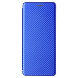 Sony Xperia 1 III Flip Cover - Karbonfiber - Blå
