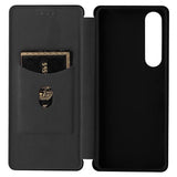 Sony Xperia 1 IV Flip Cover - Karbonfiber - Sort