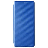 Sony Xperia 1 V Flip Cover - Karbonfiber - Blå