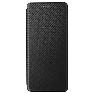 Sony Xperia 10 V Flip Cover - Karbonfiber - Sort