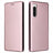 Sony Xperia 10 V Flip Cover - Karbonfiber - Rødguld