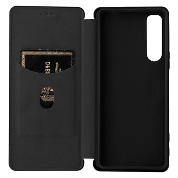 Sony Xperia 5 IV Flip Cover - Karbonfiber - Sort