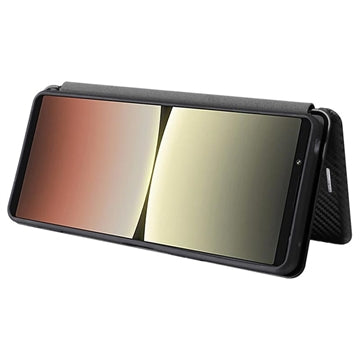 Sony Xperia 5 IV Flip Cover - Karbonfiber - Sort