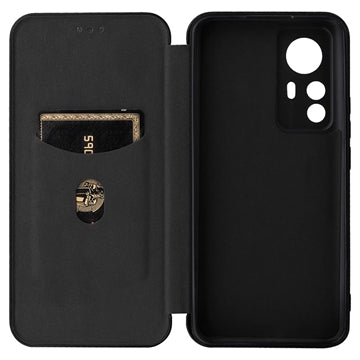 Xiaomi 12T/12T Pro Flip Cover - Karbonfiber - Sort
