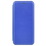iPhone 13 Mini Flip Cover - Karbonfiber - Blå
