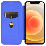 iPhone 13 Mini Flip Cover - Karbonfiber - Blå