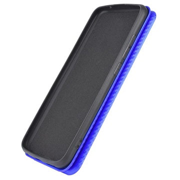 iPhone 13 Mini Flip Cover - Karbonfiber - Blå