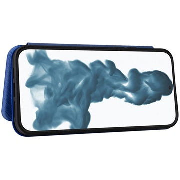 iPhone 14 Pro Flip Cover - Karbonfiber - Blå