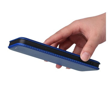 iPhone 14 Pro Flip Cover - Karbonfiber - Blå