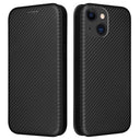 iPhone 15 Flip Cover - Karbonfiber - Sort