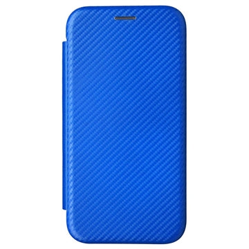 iPhone 15 Flip Cover - Karbonfiber - Blå